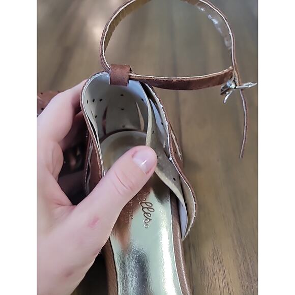 Seychelles Brown Leather Flats Women’s 8 Ankle Strap Pointed Toe GUC - Picture 9 of 12